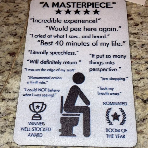 Funny Bathroom Sign - A Masterpiece - Picture 4 of 4